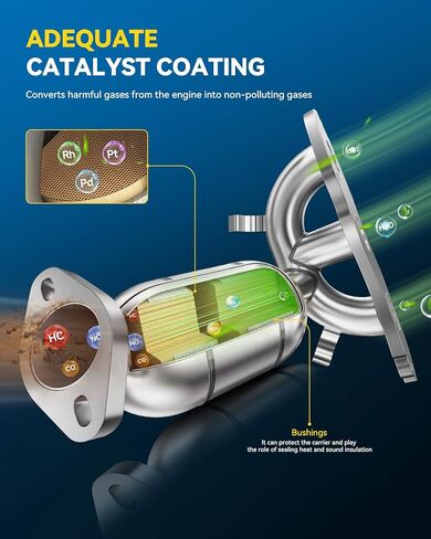 مجموعة المحول الحفاز الأمامي من PHILTOP متوافقة مباشرة مع Ford Focus 2.0L 2012 2013 2014 2015 2016 2017 استبدال # 16647، 641514، 674137، 30580، الفولاذ المقاوم للصدأ (متوافق مع وكالة حماية البيئة) in Kuwait