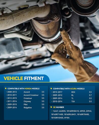 مجموعة المحول الحفاز PHILTOP متوافقة مع Honda، Acura 2009-2015 Pilot/TL/Ridgeline، 2011-2014 Odyssey، 2008-2012 Accord/Accord Crosstour/RL، محول حفاز 3.5 لتر لـ 16447 (متوافق مع EPA) in Kuwait