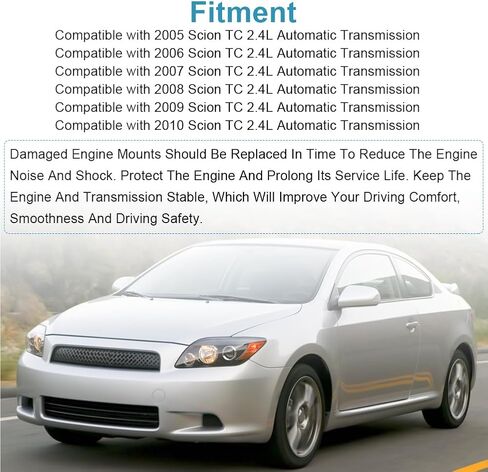 JDMON 4Pcs Engine Motor & Transmission Mount Kit Replacement for 2005-2010 Scion TC 2.4L Automatic Trans Compatible with A62033, A4219, A62037HY, A72010, A72012 in Saudi Arabia