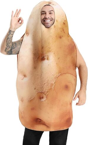 Seasons Halloween Potato Costume Cosplay for Adult, Funny Vegetable Dress Up Outfit, One Size in Saudi Arabia