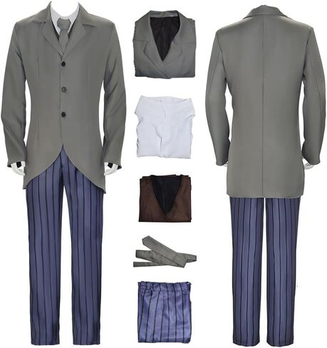 Costume Outfit Uniform Grey Tailcoat Blazer Suit Full Set in Saudi Arabia