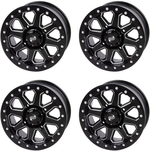 (4 Pack) 4/156 Tusk Uinta Beadlock Wheel 15x7 4.0 + 3.0 Milled/Black For POLARIS RZR XP 1000 Desert Edition 2015 in Saudi Arabia