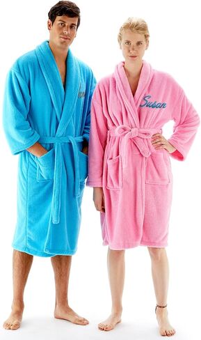 BC BARE COTTON Personalized Robe - Microfiber Plush Fleece Shawl Bathrobe in Kuwait