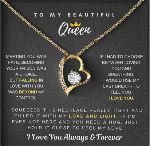 Jewelry To My Beautiful Queen, Falling In Love With You Was Beyond My Control , To my Wife , To my Soulmate, Gifts For Wife Romantic, To My Smoking Hot Wife Necklace, Necklace For Wife From Husband, Valentines Birthday Gift in Saudi Arabia