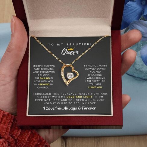 Jewelry To My Beautiful Queen, Falling In Love With You Was Beyond My Control , To my Wife , To my Soulmate, Gifts For Wife Romantic, To My Smoking Hot Wife Necklace, Necklace For Wife From Husband, Valentines Birthday Gift in Saudi Arabia