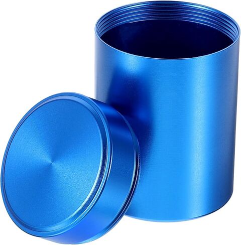 Small Metal Pill Case Portable Aluminium Alloy Round Pill Box Container Waterproof Pocket Medicine Box Holder Organizer Travel Camping Daily Outdoor Supplements Bottle for Vitamin Fish Oils in Saudi Arabia