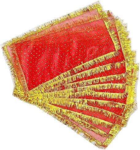 Generic CreativeZone MATA Ji Ki Chunari, Phatka for All Goddesss, Indian Traditional Chunri for Hindu God Holy Chunni(30x20cm, Pack of 3), Red, CZ-03 in Saudi Arabia