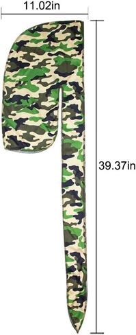 8 قطع من أغطية الرأس الحريرية Durag القراصنة ذات الذيل الطويل للرجال والنساء وشاح الشعر الحريري Durag الهيب هوب مغني الراب in Kuwait
