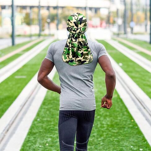 8 قطع من أغطية الرأس الحريرية Durag القراصنة ذات الذيل الطويل للرجال والنساء وشاح الشعر الحريري Durag الهيب هوب مغني الراب in Kuwait