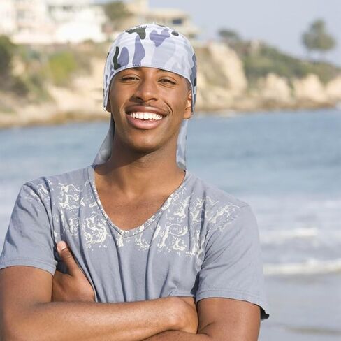 8 قطع من أغطية الرأس الحريرية Durag القراصنة ذات الذيل الطويل للرجال والنساء وشاح الشعر الحريري Durag الهيب هوب مغني الراب in Kuwait