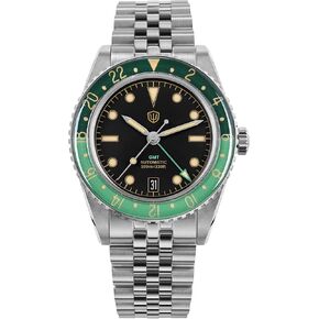 watchdives GMT Watches for Men, WD6542 Men Watch NH34 Automatic Wristwatch 38mm Bubble Domed Sapphire Crystal Watches 100M Waterproof in Saudi Arabia