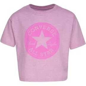 Converse Girl's Chuck Patch Crossover T-Shirt (Big Kids) Peony Pink Heather LG (12-14 Big Kid) in Saudi Arabia