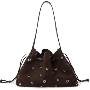 Madewell Suede Drawstring Shoulder-Eyelet, Dark Carob in Saudi Arabia