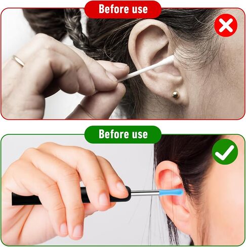 120 Pcs Ear Wax Removal Cleaner Tips,Ear Wax Removal Replacement Tips for Ears Camera, Silicone Ears Spoon Tip for Wet Dry Earspoon Accessories Set for Adult Earwax Remover Endoscope in Saudi Arabia