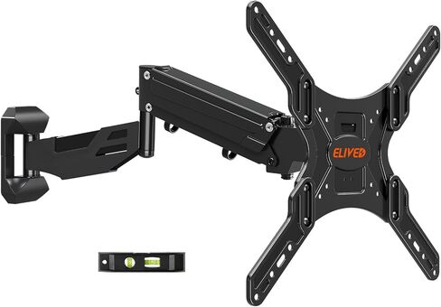 ELIVED Height Adjustable TV Wall Mount for Most 23-55 Inch tv, Spring Arm Full Motion Swivel Tilt Articulating TV Mount Bracket, Max VESA 400x400mm, Support 11-66 lbs, Matte Black. in Kuwait