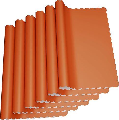 Paper Placemats - Disposable - Scalloped Edge (Red, 100) in Kuwait