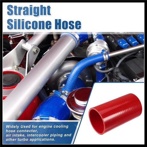 3" ID 6" Length 4-Ply Reinforced High Temp Straight Coupler Silicone Reducer Hose Red for Car Intercooler Intake Piping Durable Material in Saudi Arabia