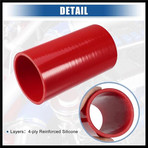 3" ID 6" Length 4-Ply Reinforced High Temp Straight Coupler Silicone Reducer Hose Red for Car Intercooler Intake Piping Durable Material in Saudi Arabia
