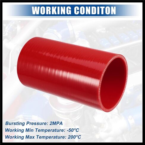 3" ID 6" Length 4-Ply Reinforced High Temp Straight Coupler Silicone Reducer Hose Red for Car Intercooler Intake Piping Durable Material in Saudi Arabia
