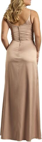 David's Bridal Charmeuse Cowl Neck Sheath Dress with Slit in Kuwait