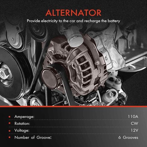 A-Premium Alternator Compatible with Ford Taurus & Mercury Sable 2000-2001 V6 3.0L, 12V 110A CW 6-Groove Pulley, Replace# YF1U10300DA, YF1Z10346DA in Saudi Arabia