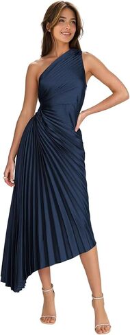 One Shoulder Satin Bridesmaid Dresses for Women Corset Pleated Long Formal Cocktail Party Wedding Guest Dress SN034 in Saudi Arabia