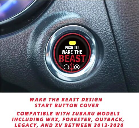 غطاء زر التشغيل بالضغط من TOOLEPIC لسيارة Subaru WRX، Forester، Outback، Legacy، XV 2013-2020، Wake The Beast Style Start Stop ملحق مناسب باللون الأزرق in Kuwait