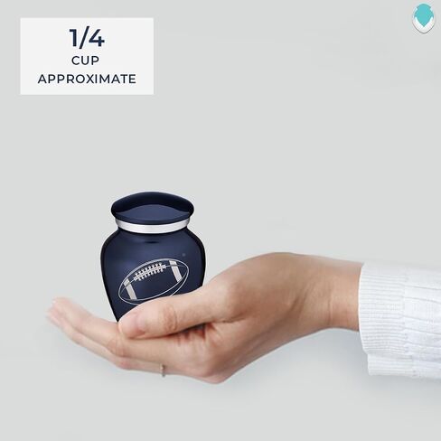 Geturns Embrace Keepsake Personalized Football Cremation Urns for Human Ashes I Cobalt Blue Funeral Urn for Men and Women with Double Side Engraving I 3.5 lbs in Saudi Arabia