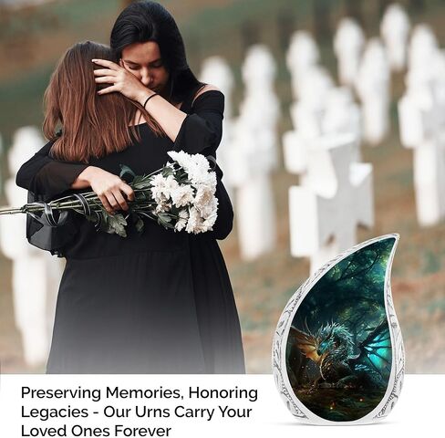Dragon Forest Awakening - Cremation Urn for Adult Men & Women - Large with Velvet Bag - Funeral Decorative Urns - Memorial for Human Remains Mom & Dad Urn for Human Ashes for Male & Female in Saudi Arabia