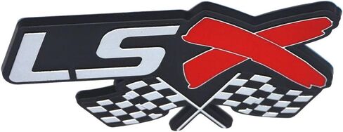 Aimoll LSX Flag Emblem,3D Badge for Decal, Fender Door Trunk Hood, GM V8 Chevy Camaro Corvette CTS-V Firebird Chevelle Impala Sierra Escalade (2pc Chrome red) in Saudi Arabia