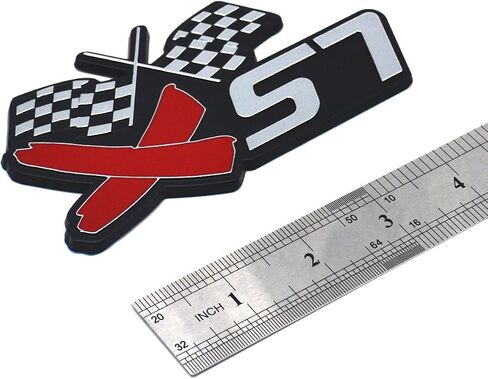 Aimoll LSX Flag Emblem,3D Badge for Decal, Fender Door Trunk Hood, GM V8 Chevy Camaro Corvette CTS-V Firebird Chevelle Impala Sierra Escalade (2pc Chrome red) in Saudi Arabia
