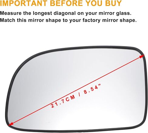 X AUTOHAUX Car Rearview Left Driver Side Mirror Glass Replacement W/Backing Plate Heated White Glass for Hyundai Santa Fe 2007-2012 in Saudi Arabia