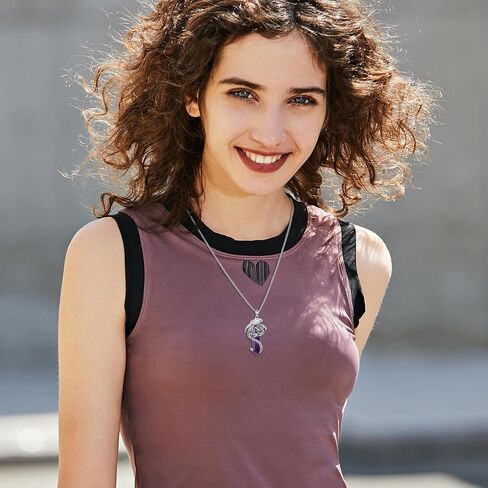 EUDORA Vintage Dragon Necklace with Healing Crystal for Women Men, Silver Plated Copper Viking Dragon Pendant Amulet Energy Gothic Jewelry, Gift for Women Men Dad Mother Mom, Chain 20" +24" in Saudi Arabia