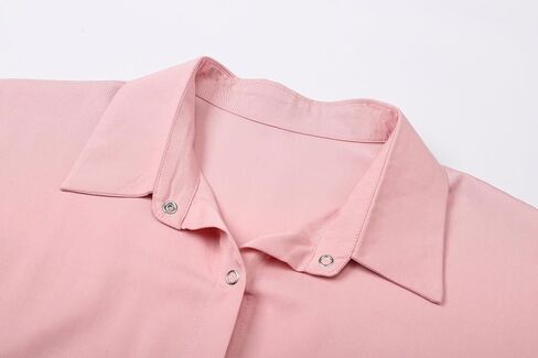 Womens Convenient Snap Casual & Soft Short Sleeve Shirts Blouse, US Small - US 2X-Large in Saudi Arabia