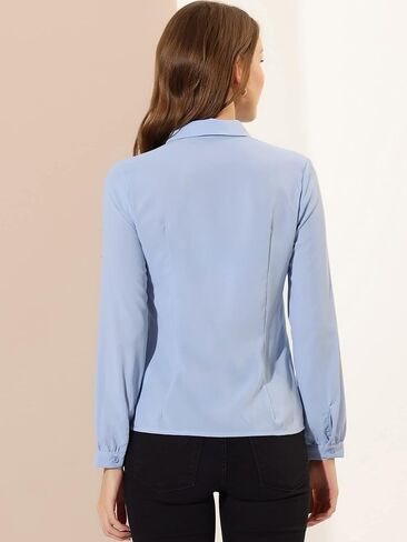 Allegra K Women's Halloween Choker Neck Blouse Turn Down Collar Long Sleeve Work Shirt in Saudi Arabia