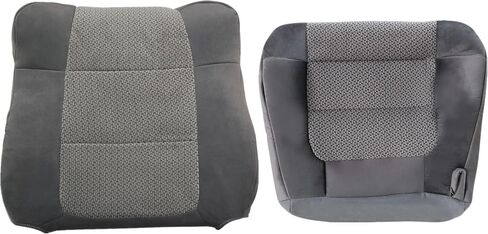 GXARTS 2PCS Driver Side Bottom & Top Lean Back Cloth Seat Cover Gray # MT or FT Compatible with Ford F150 XLT Super Crew 2001 2002 2003 in Saudi Arabia