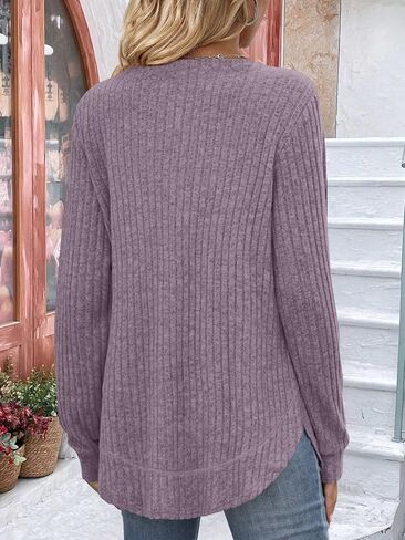 Bliwov Women Long Sleeve Shirts Crewneck Tunic Tops Loose Fit Fall Sweaters Clothes Outfits Fashion Pullover Dressy Blouses in Kuwait