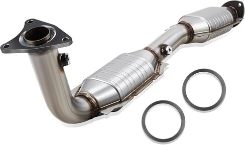 Auto Dynasty [Right Side] EPA Compliant 10077 Factory Style Front Catalytic Converter Exhaust Down Tubing Kits Compatible with Toyota Tundra Sequoia 4.6L 5.7L 2007-2019, Stainless Steel in Saudi Arabia