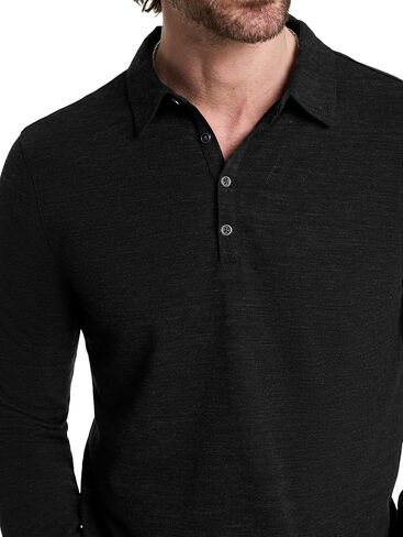 بولو رجالي بأكمام طويلة من John Varvatos، أسود in Saudi Arabia