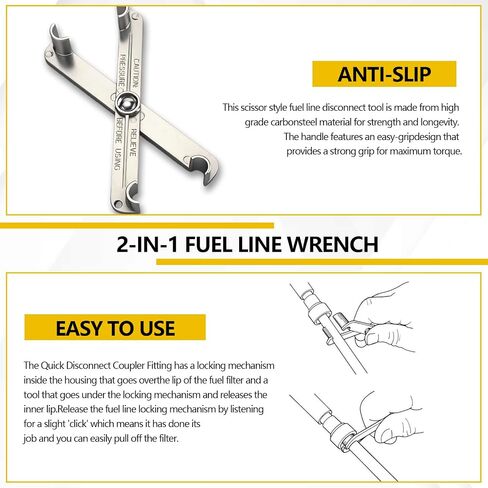 vvag 2 in 1 Fuel Line Disconnect Tool Set for 3/8" and 5/16",Quick Release Scissor Wrench for Fuel Filter Removal,Professional A/C & Heater Line Service Tool Compatible with GM, Ford, Mazda Vehicles in Saudi Arabia