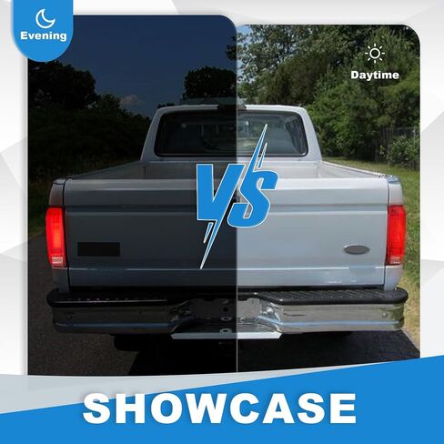 مجموعة مصابيح LED KUAFU متوافقة مع 1990-1997 Ford F150/250/350/Bronco/Super Duty متوافقة مع نماذج Styleside فقط زوج مصابيح LED لقضيب الأنبوب ثلاثي الأبعاد - عدسة حمراء in Saudi Arabia