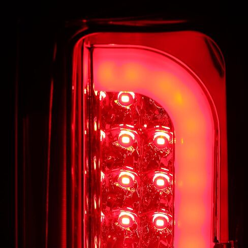 مجموعة مصابيح LED KUAFU متوافقة مع 1990-1997 Ford F150/250/350/Bronco/Super Duty متوافقة مع نماذج Styleside فقط زوج مصابيح LED لقضيب الأنبوب ثلاثي الأبعاد - عدسة حمراء in Saudi Arabia
