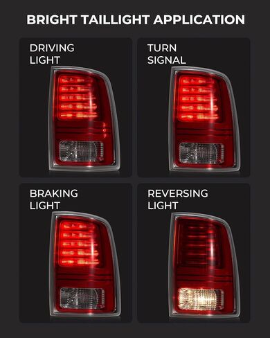 مصابيح خلفية من النوع الرياضي متوافقة مع Dodge Ram 2013-2018 Ram 1500 Sport/Rebel Ram 2500 3500 Laramie مع مصابيح LED سوداء زوج، استبدال OEM: CH2800202 68093081AC CH2801202 68093080AC in Saudi Arabia