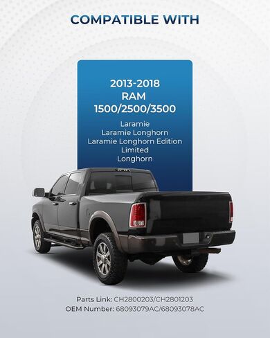 مصابيح خلفية من النوع الرياضي متوافقة مع Dodge Ram 2013-2018 Ram 1500 Sport/Rebel Ram 2500 3500 Laramie مع مصابيح LED سوداء زوج، استبدال OEM: CH2800202 68093081AC CH2801202 68093080AC in Saudi Arabia