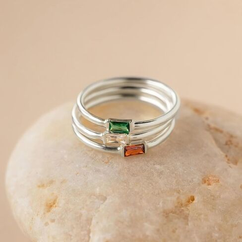 14k Gold Plated Dainty Birthstone Rings for Women Emerald Green CZ Gemstone Thumb Stackable Ring Birthday Christmas Gifts for Mother Daughter Her Engagement Wedding Band Titanium Steel Jewelry Gifts in Kuwait