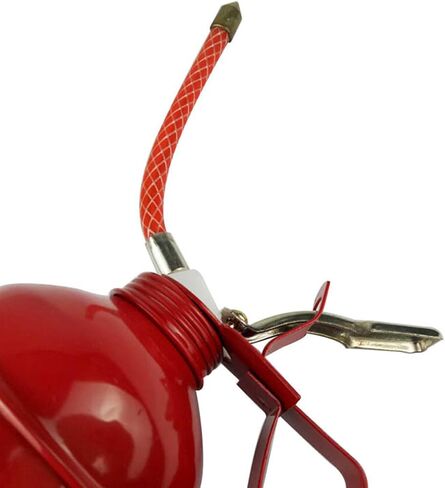 Tissting Manual Oiler Can 400ml Red Lever Style Lubrication Tool for Easy Operation - Hand Pump Oil Can with Flexible Hose for Home Auto Motorcycles Maintenance and Machine Lubrication Needs in Saudi Arabia