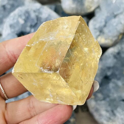 Meditation Home Decor, Natural Orange Clear Iceland Spar Stone Yellow Calcite Reiki Healing Specimen Rough Raw Mineral Collection Gift Gifts,Natural Crystal (Size : 1 Piece) in Saudi Arabia