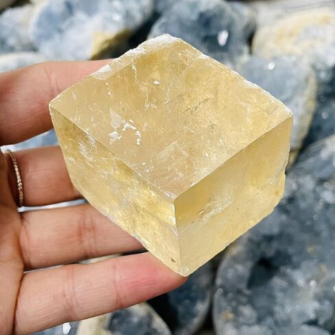 Meditation Home Decor, Natural Orange Clear Iceland Spar Stone Yellow Calcite Reiki Healing Specimen Rough Raw Mineral Collection Gift Gifts,Natural Crystal (Size : 1 Piece) in Saudi Arabia