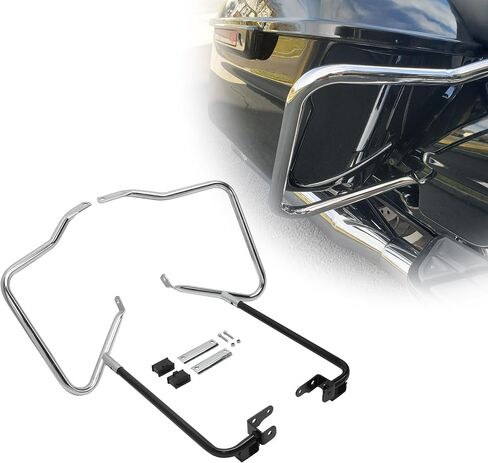 KUAFU Saddlebag Bracket Guard Bars Compatible with 2014-2024 Harley Davidson Touring Electra Glide Road Glide Street Glide FLH Hard Saddle Bags Support Brackets Mount Kit in Saudi Arabia