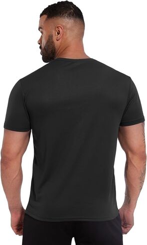 Men's Athletic T-Shirts Quick Dry Running Workout Shirts Short Sleeve Activewear Crew Neck Gym Tee Tops Black in Saudi Arabia
